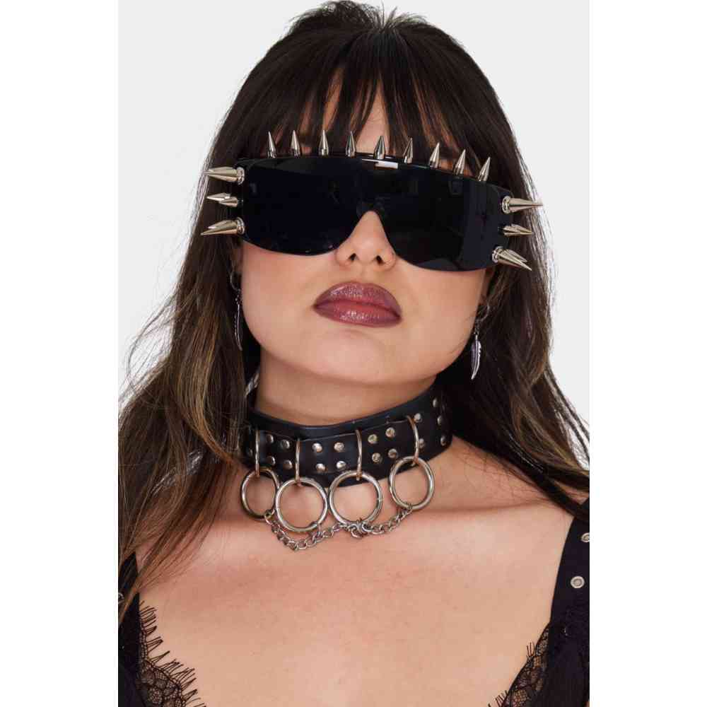 Jawbreaker - Spike Stud Oversized Zonnebril - Zwart